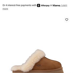 UGG Tan and Cream Sheepskin Slippers